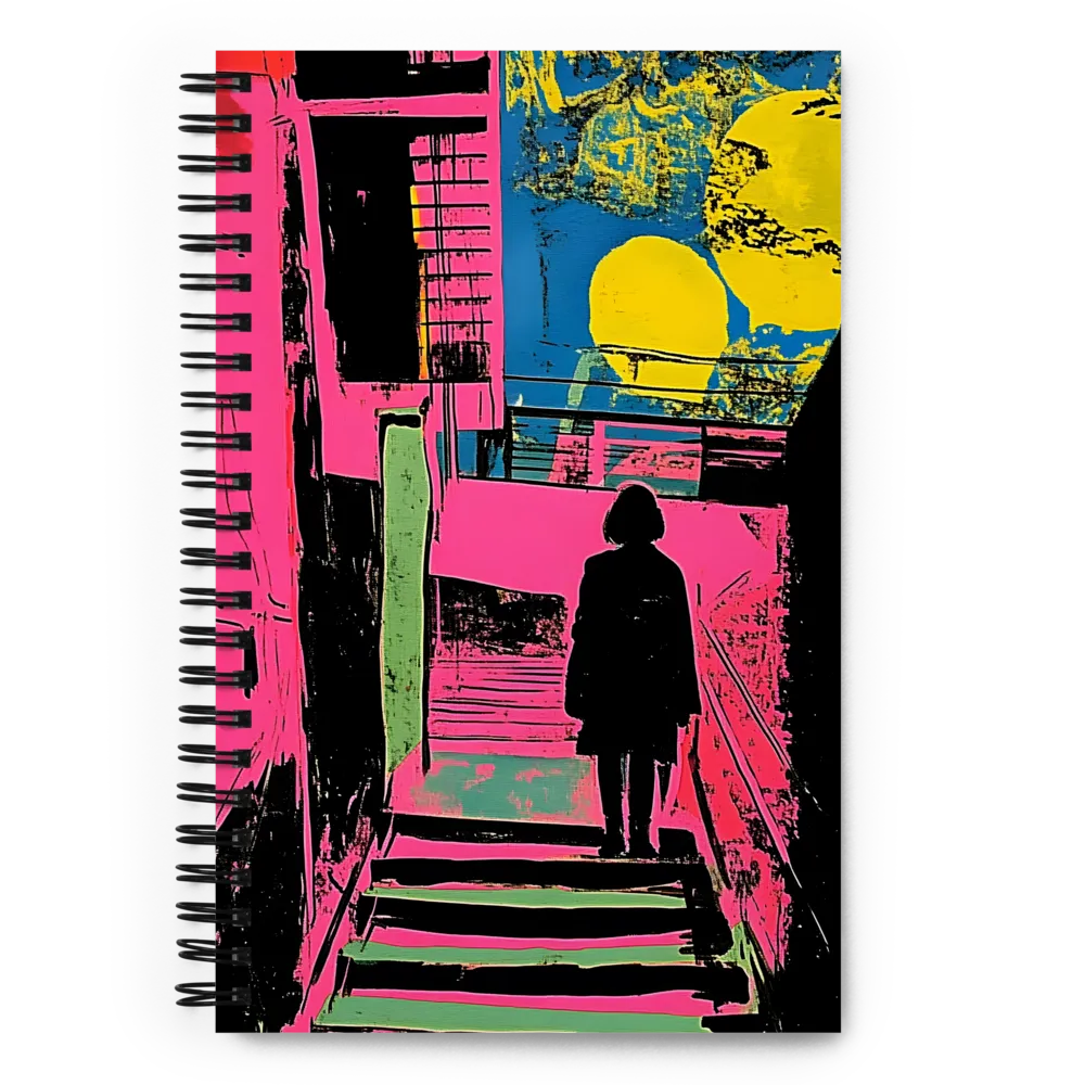 Solitary Ascent in Neon City 
 Spiral Notebook | 140 pages