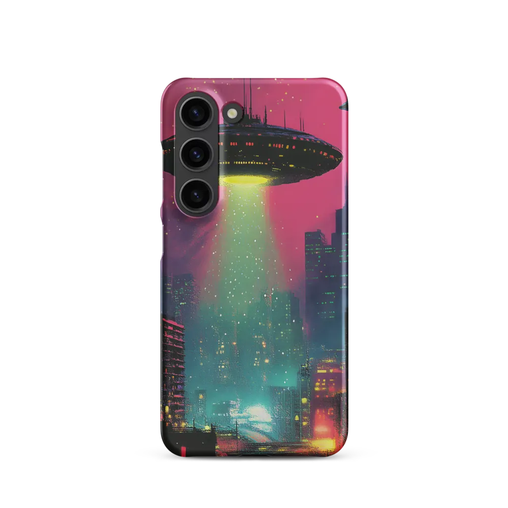 Futuristic Cityscape with Alien Spaceship | Phone Case