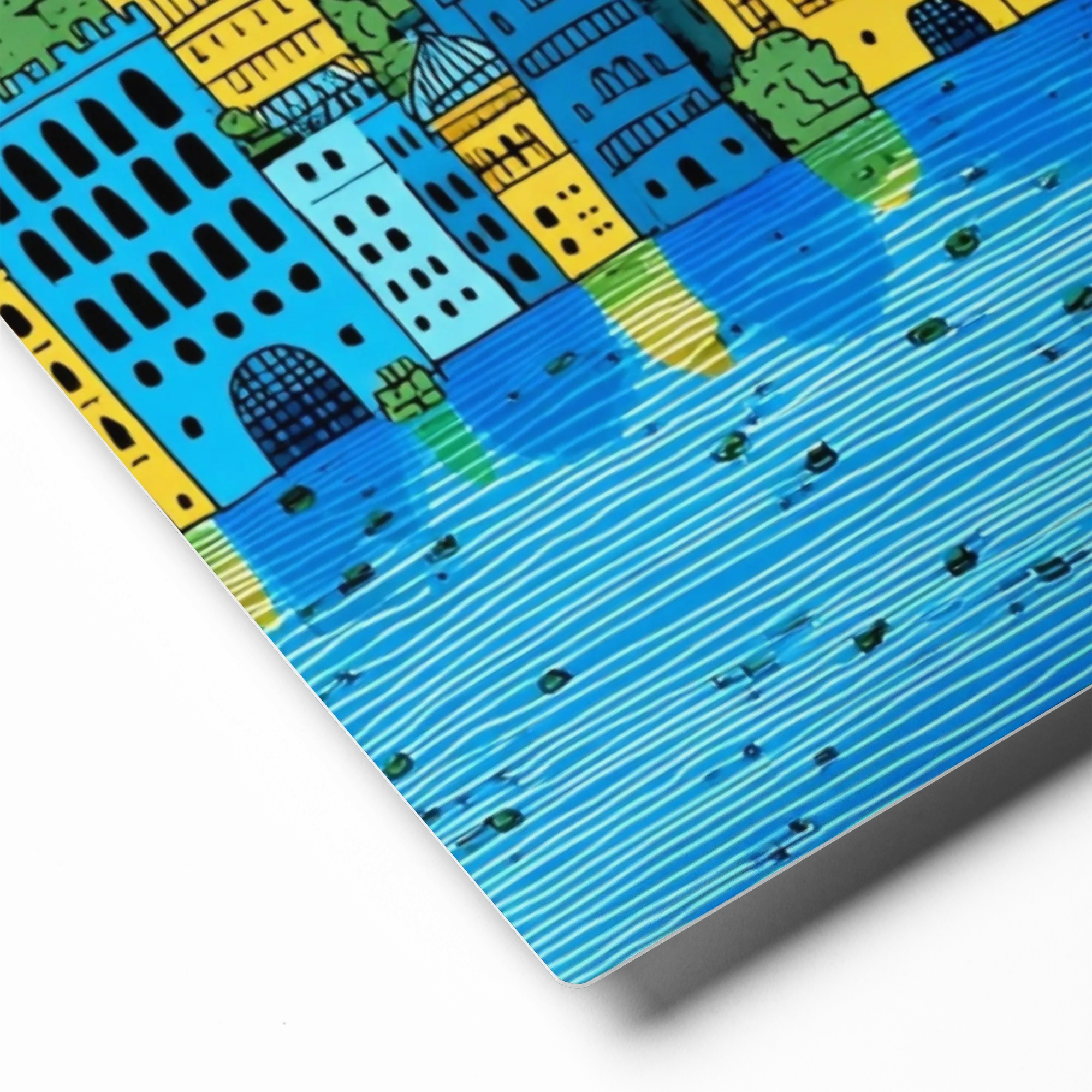 Azure Harbor Skyline 
 Canvas | 8″x 8″