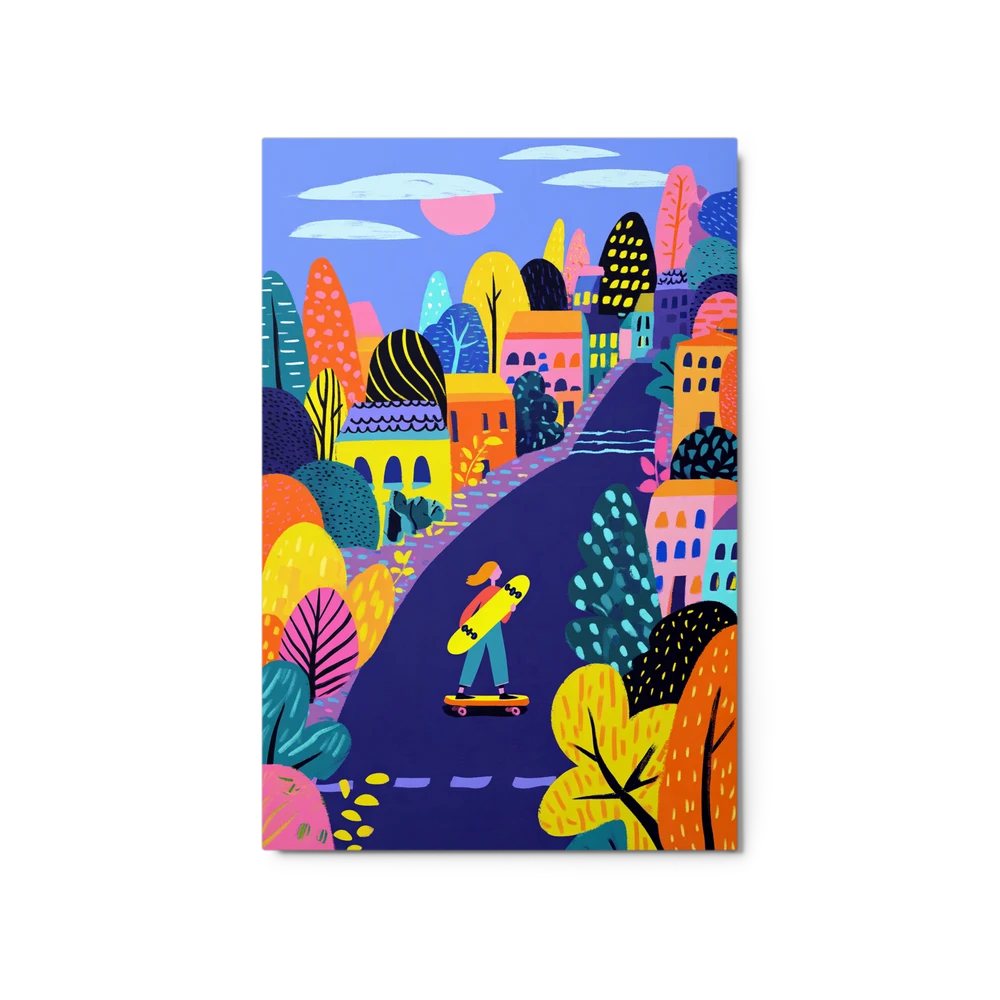 Skating Through the Town | Art Print