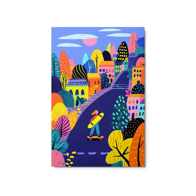 Skating Through the Town | Art Print