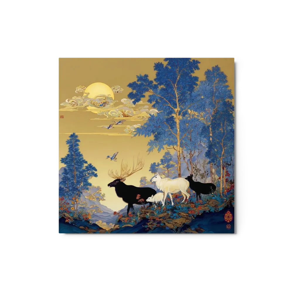 Deer in Golden Forest | Art Print