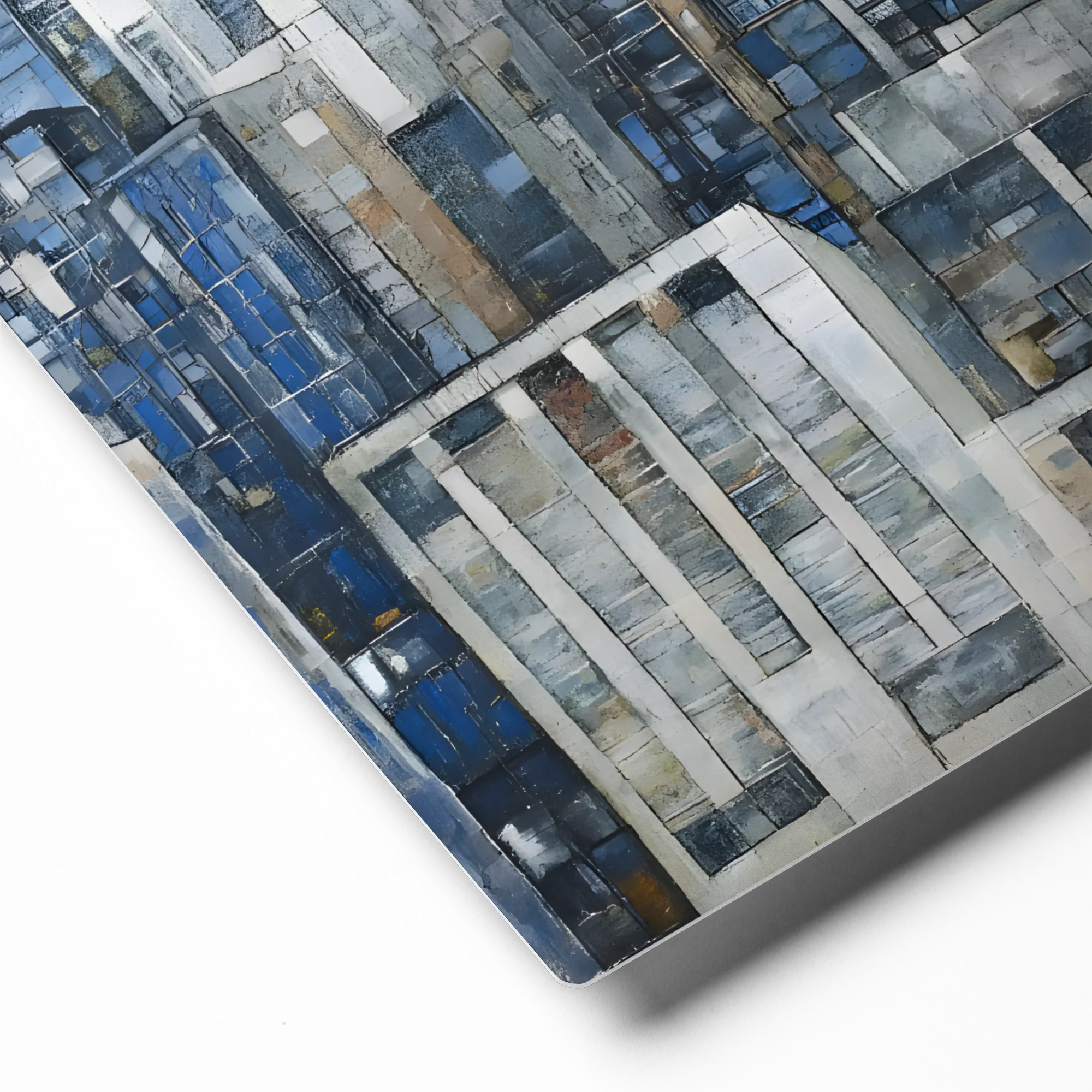 Moonlit Mosaic City 
 Metal Print | 12″x 12″