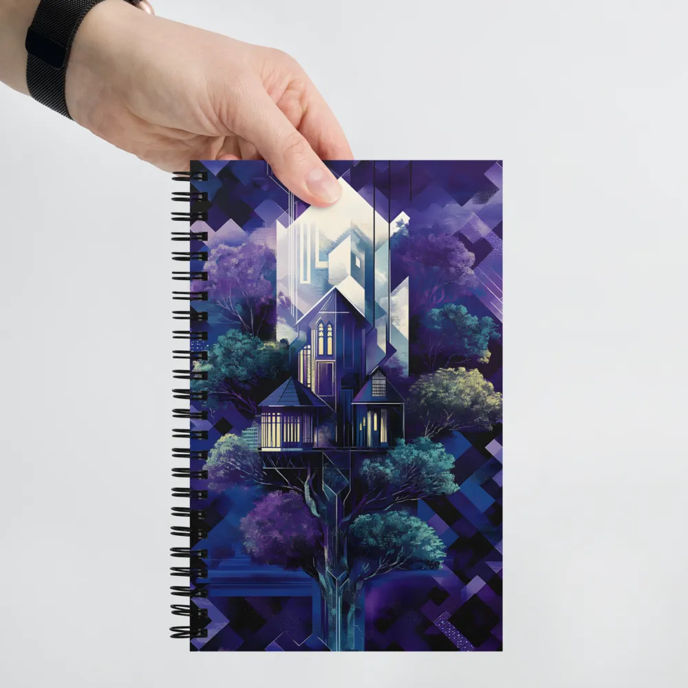 Geometric Fantasy Tree Houses 
 Spiral Notebook | 140 pages