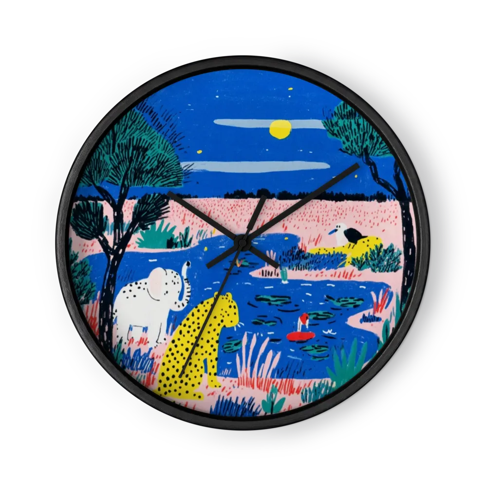 Safari Under the Moon | Wall Clock