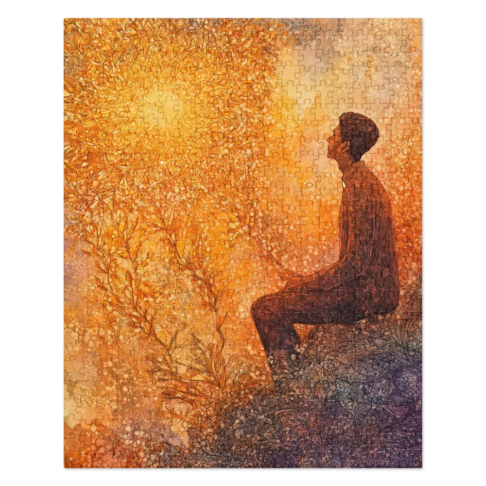 Contemplation in Golden Mosaic 
 Jigsaw Puzzle