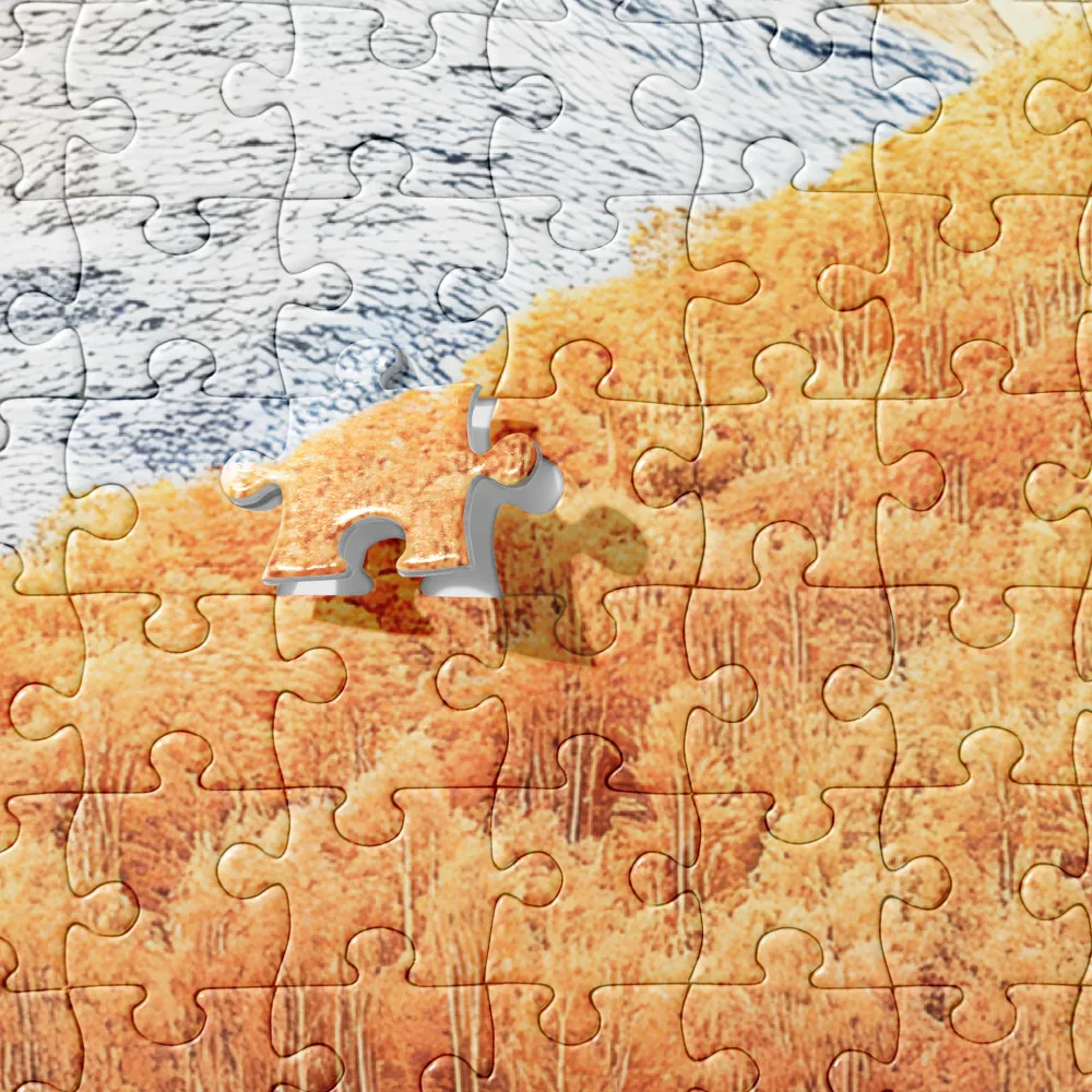 Lakeside Cabin in Autumn 
 Jigsaw Puzzle