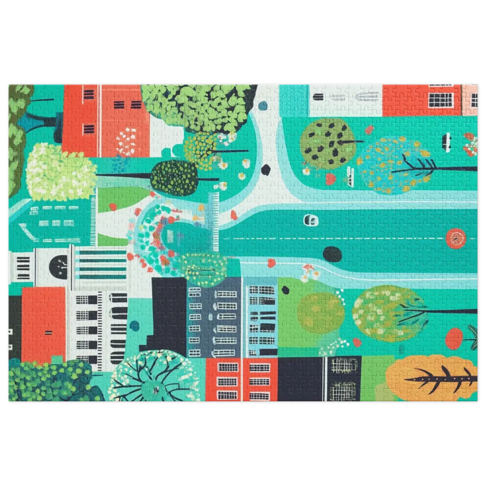 Paisagem Urbana Fantasiosa 
 Puzzle em caixa de metal