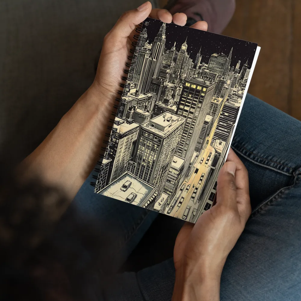 Urban Nightscape Illustration 
 Spiral Notebook | 140 pages