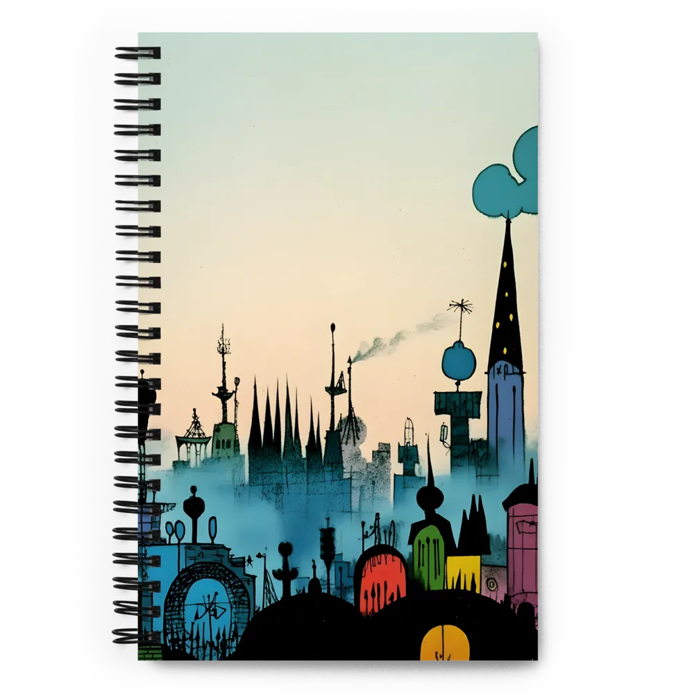 Whimsical Urban Skyline 
 Spiral Notebook | 140 pages