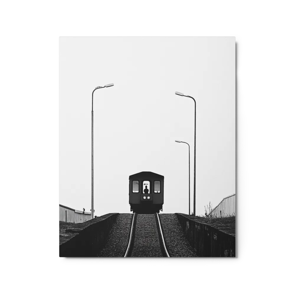 Minimalist Black and White Train Photograph
