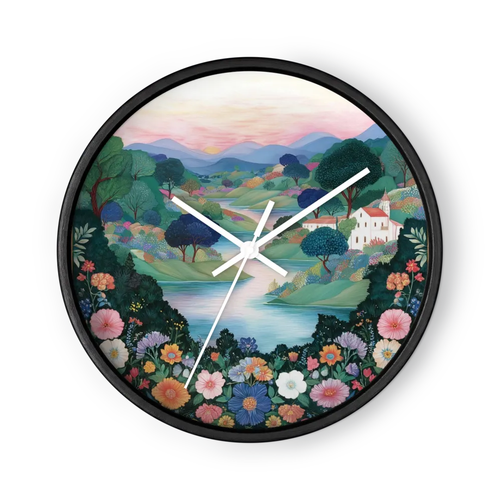 Sunset Valley Blooms | Wall Clock