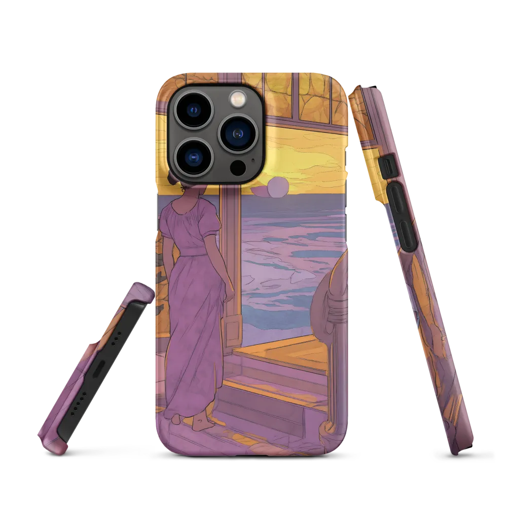 Woman Gazing at Sunset over Ocean | Phone Case