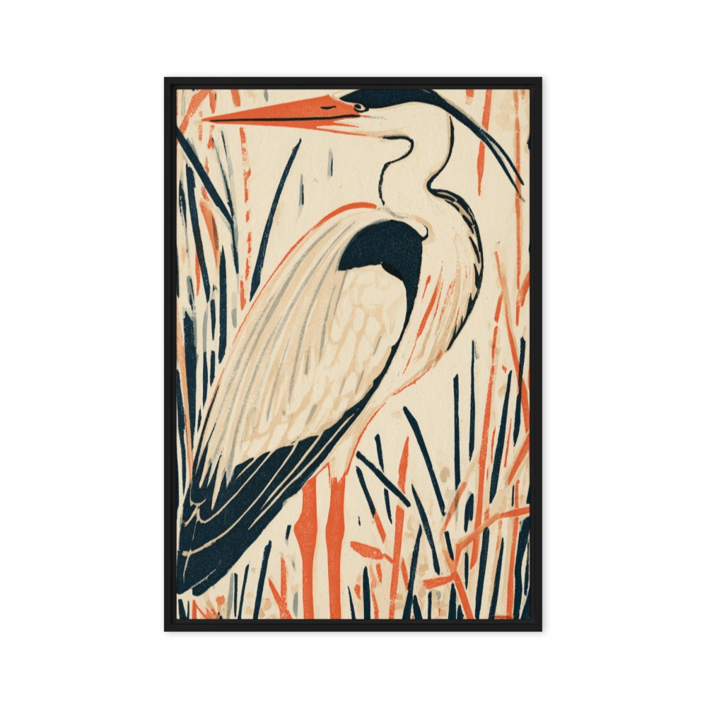Traditional Woodblock Serenity Canvas Art — Cut, Inked, Pressed