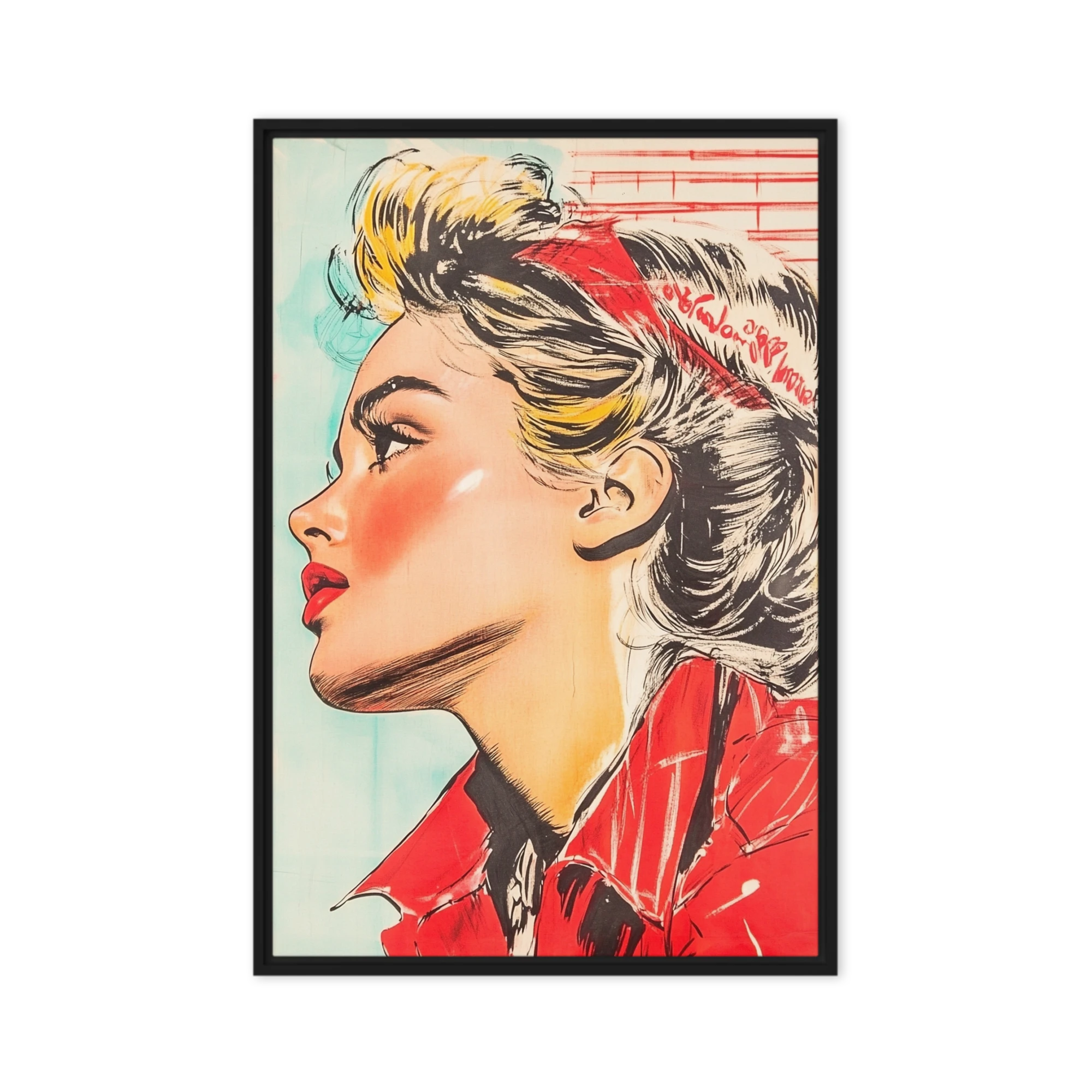 Retro Pop Art Woman in Profile