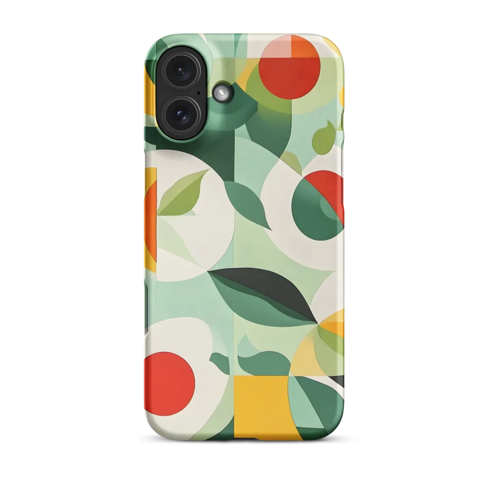 Geometric Abstract Art with Leaves and Fruit | Phone Case