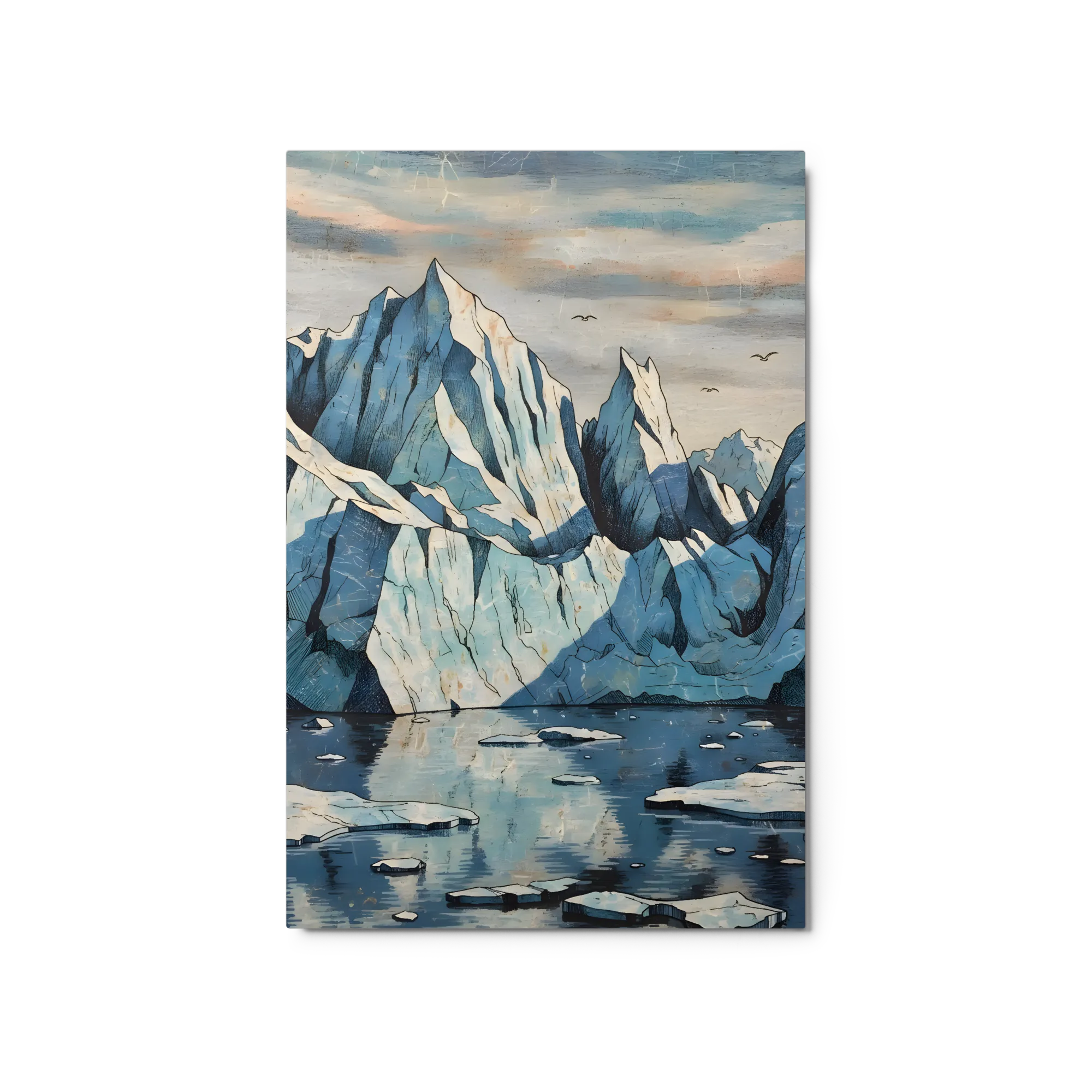 Glacial Peaks 
 Canvas with Brown Frame