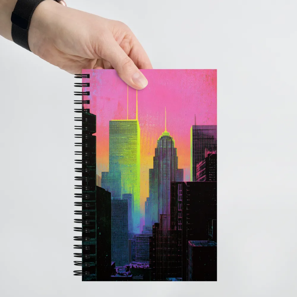 Retro-Futuristic Skyline 
 Spiral Notebook | 140 pages