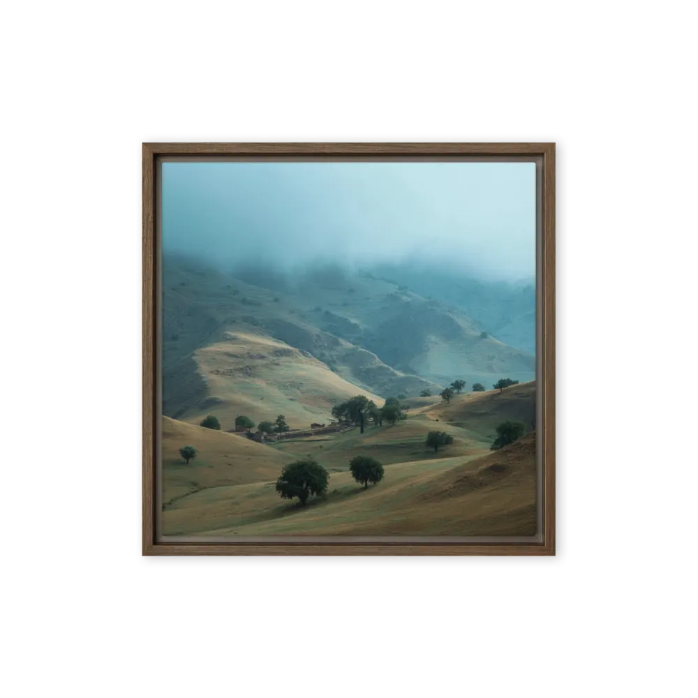 Whispering Mist 
 Poster with Red oak Frame | 14″x 14″