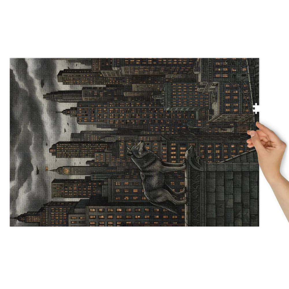 Rooftop Wolf | Jigsaw Puzzles