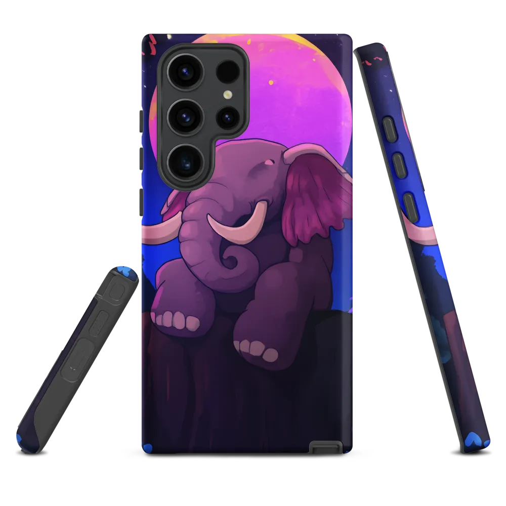 Whimsical Elephant Under Moon | Phone Case