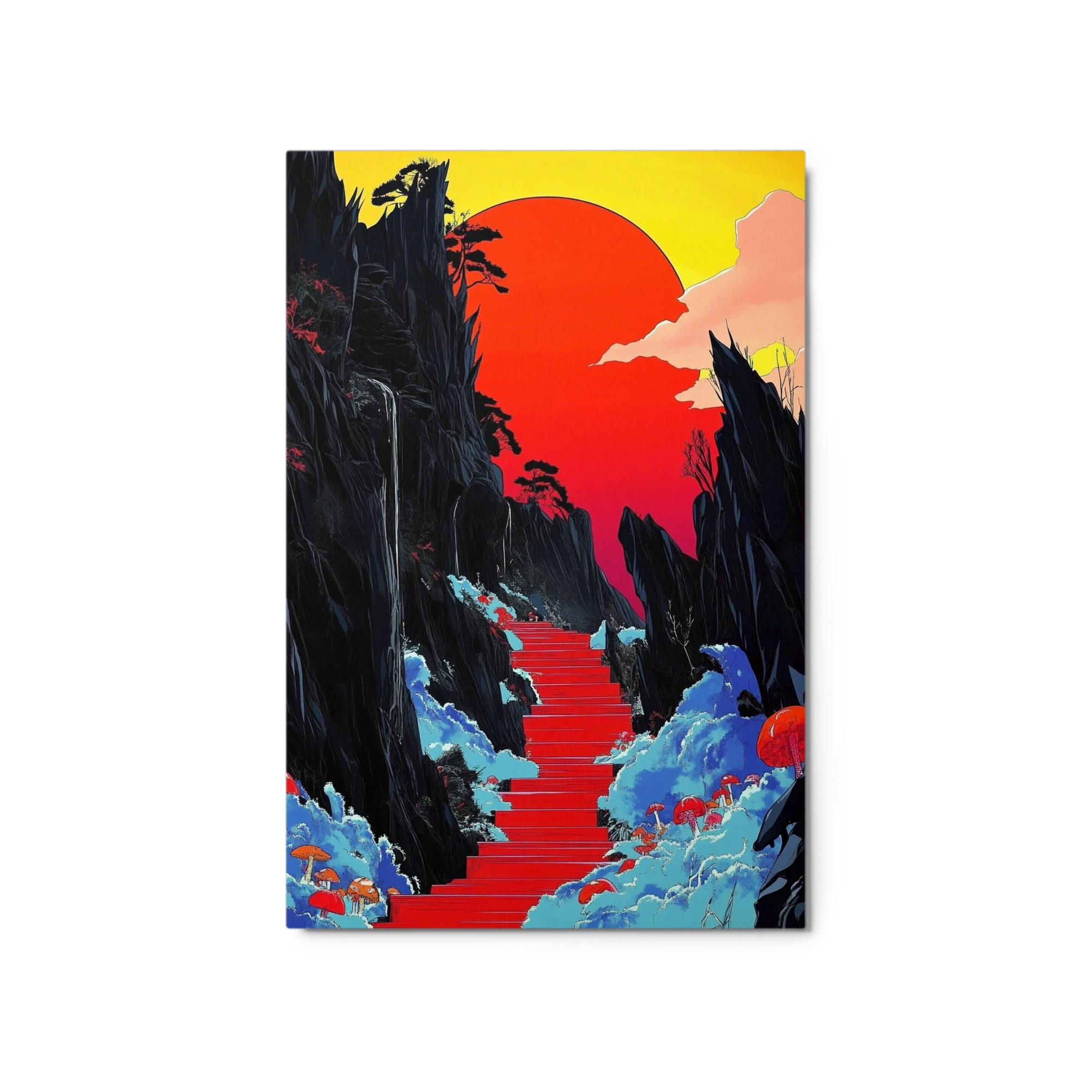 Dramatic Landscape with Red Sun