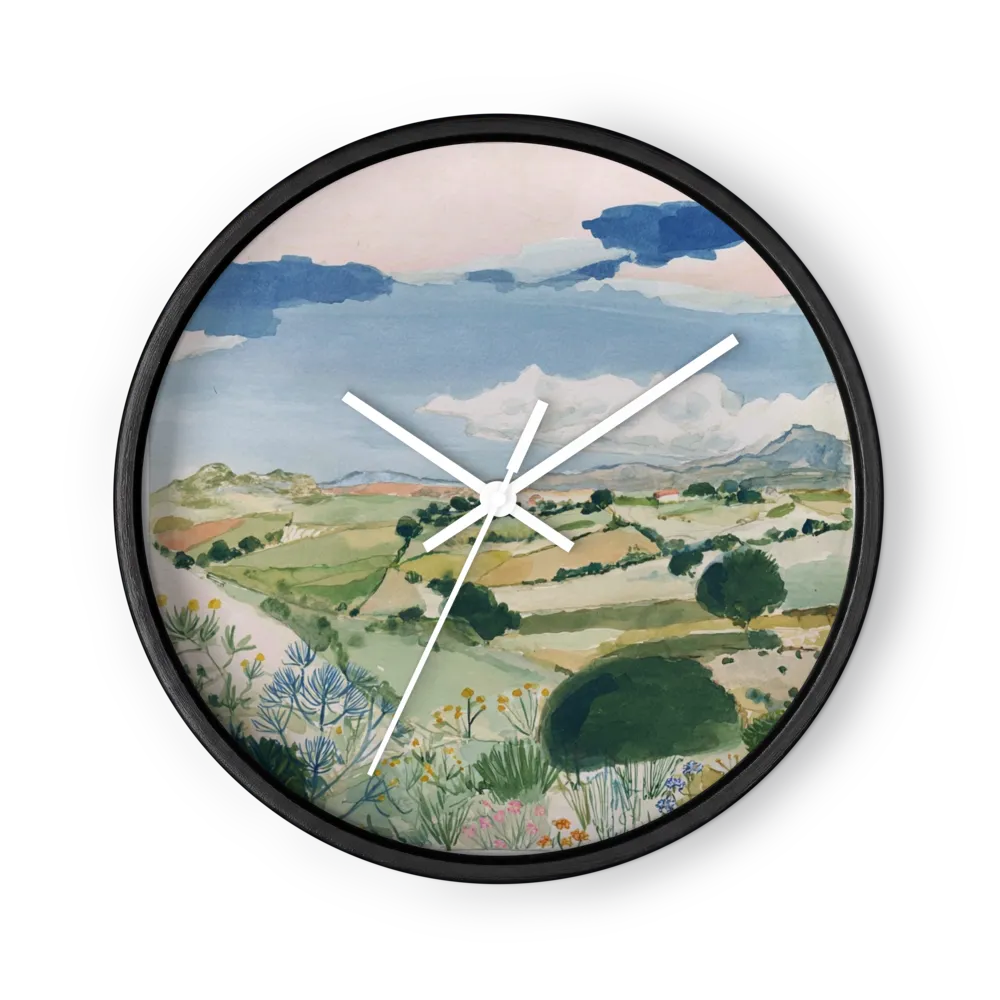 Rolling Hills and Wildflowers | Wall Clock