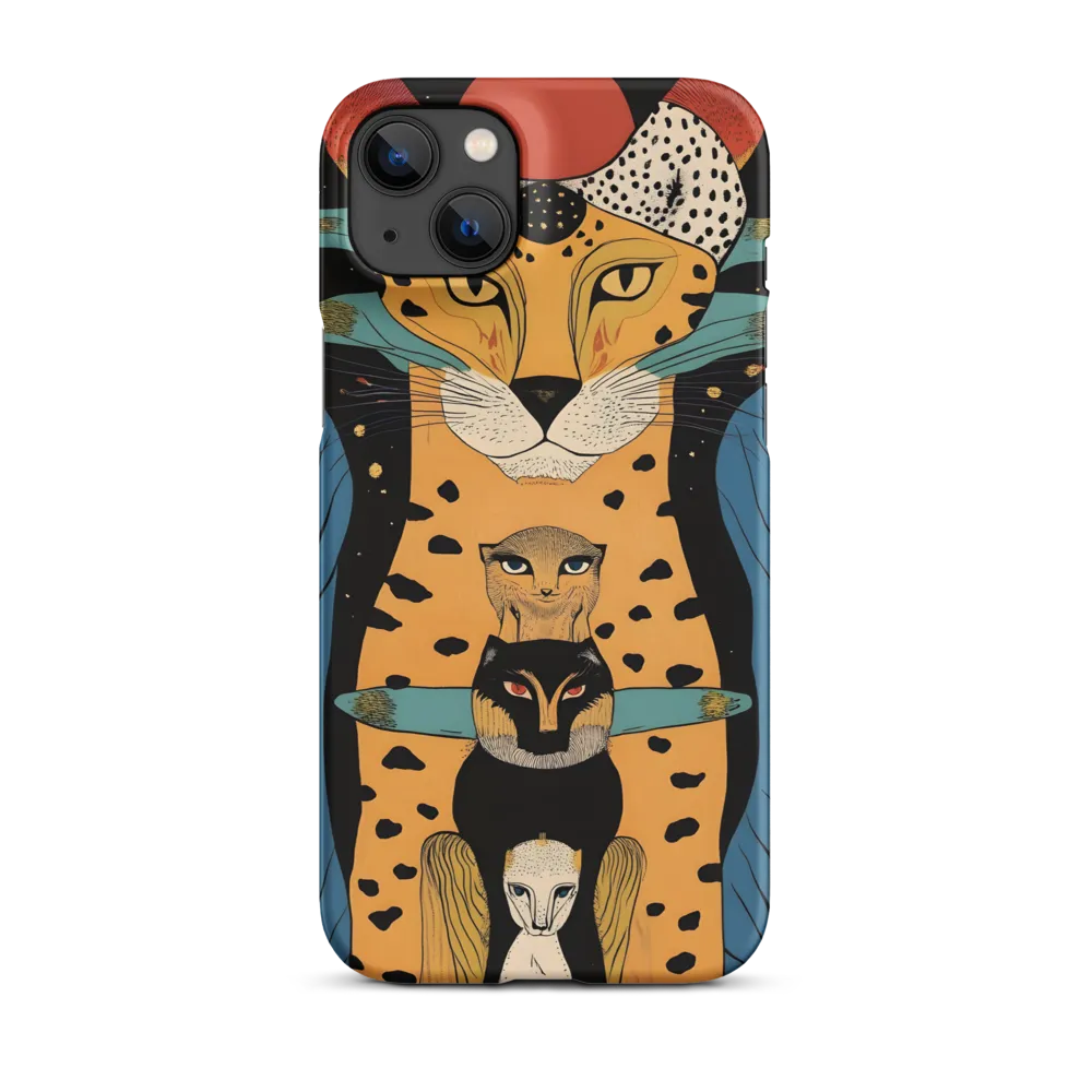 Surreal Leopard and Cats in Space | Phone Case
