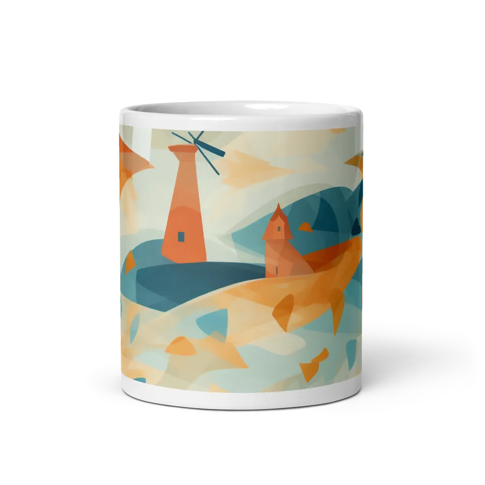 Abstract Landscape with Windmills