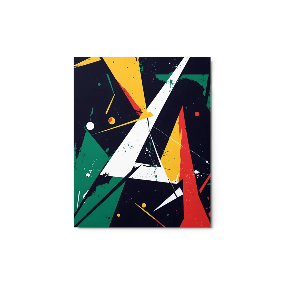 Dynamic Geometric Abstraction with Splatter 
 Poster with Red oak Frame | 10″x 10″