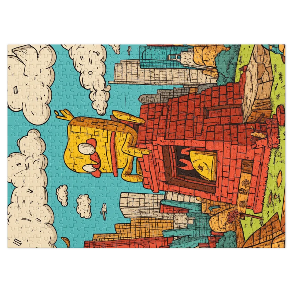 Pato com Vista Urbana 
 Puzzle em caixa de metal