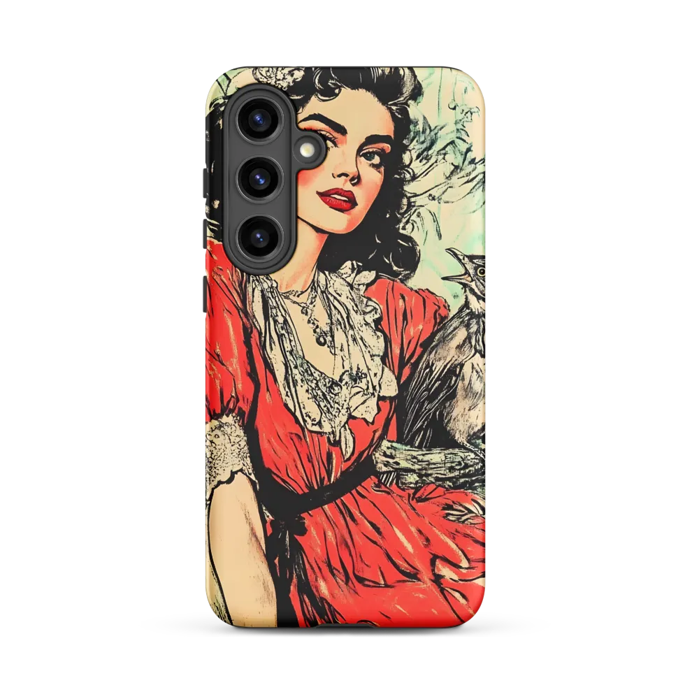 Vintage Pop Art Glamorous Woman with Bird | Phone Case