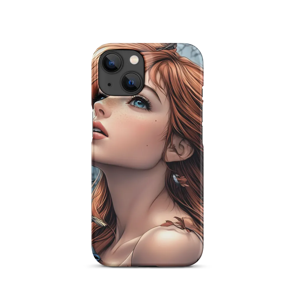 Woman Surrounded by Birds and Leaves | Phone Case