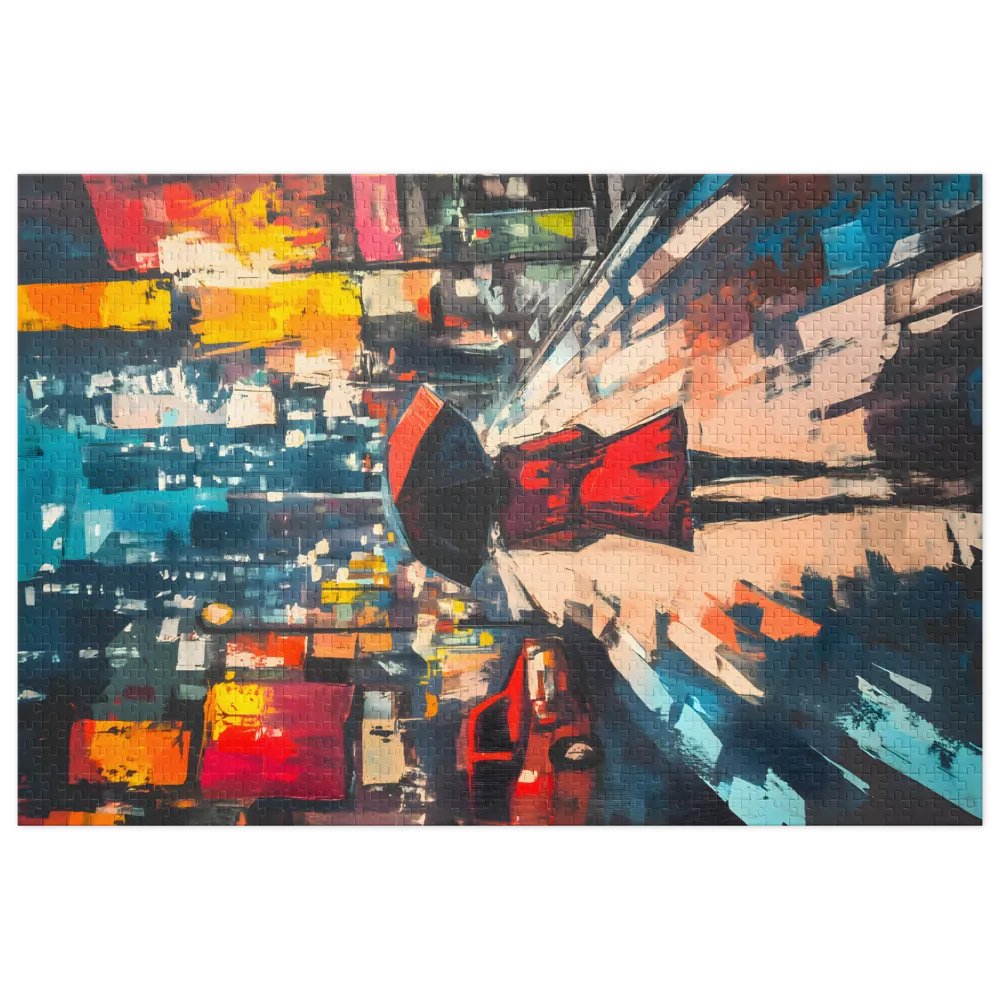 Urban Rain Reflections 
 Jigsaw Puzzle in Tin Box