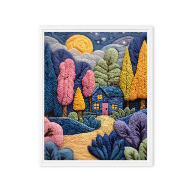 Cozy Embroidered Woodland | Art Print