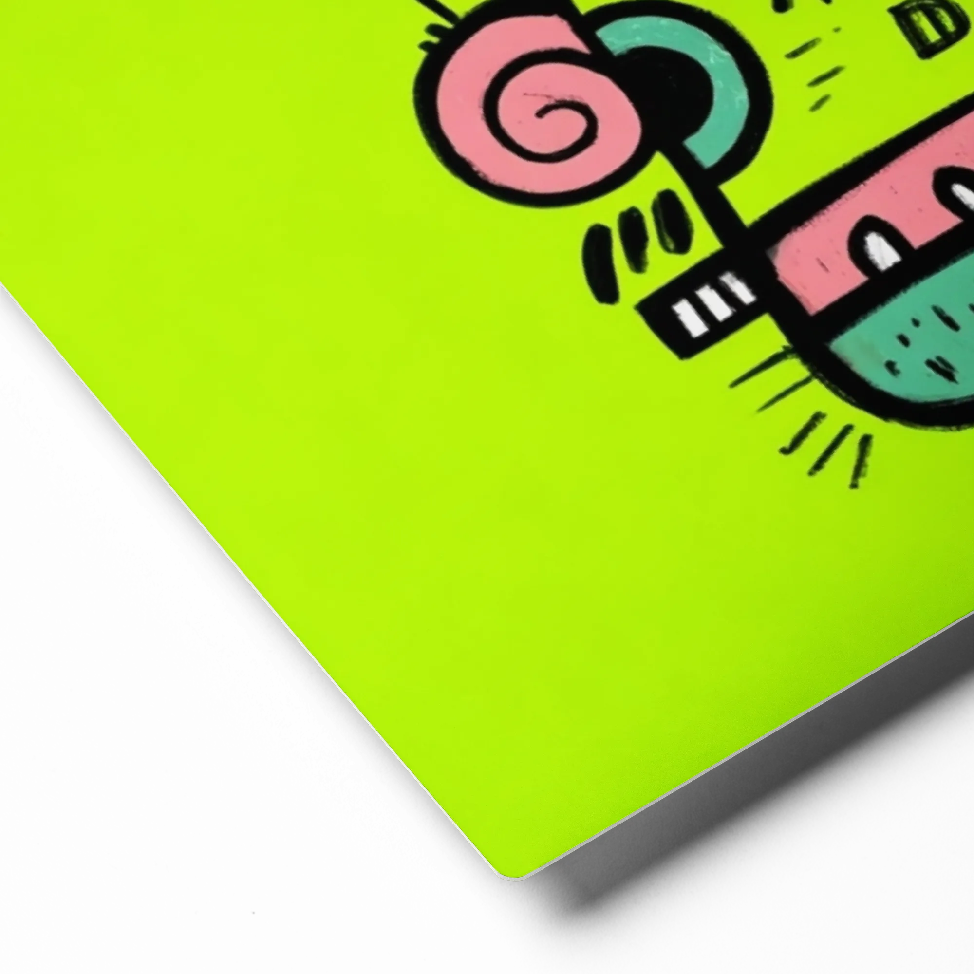 Lime Green Doodle 
 Canvas | 8″x 8″