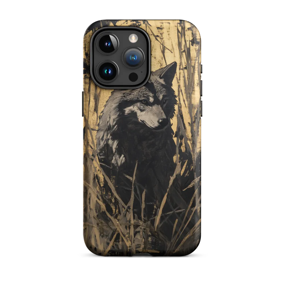Golden Wolf in the Reeds | Phone Case