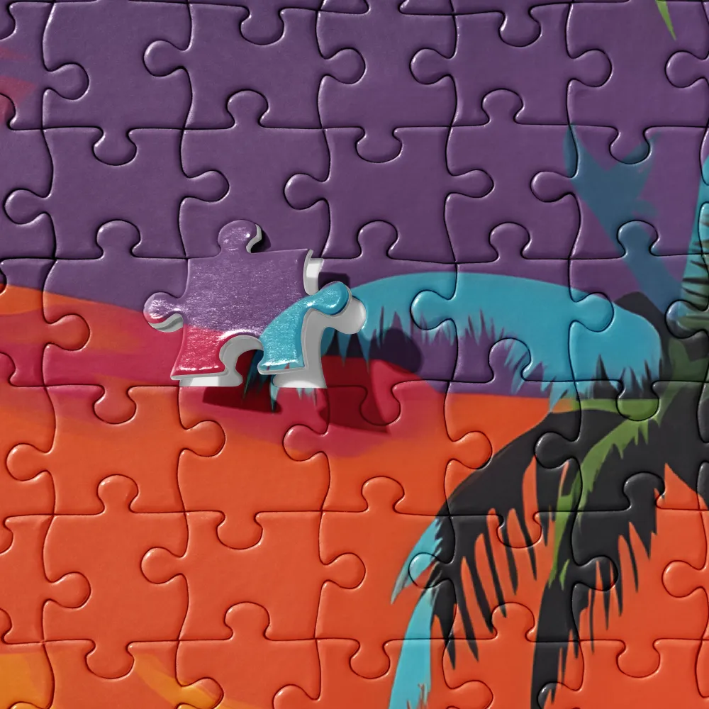 Tropical Sunset Car Ride 
 Jigsaw Puzzle