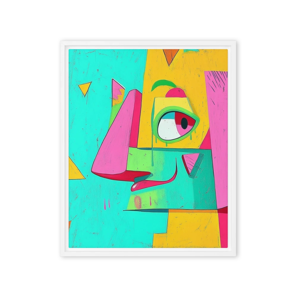 Cubist Portrait in Color Blocks | Art Print