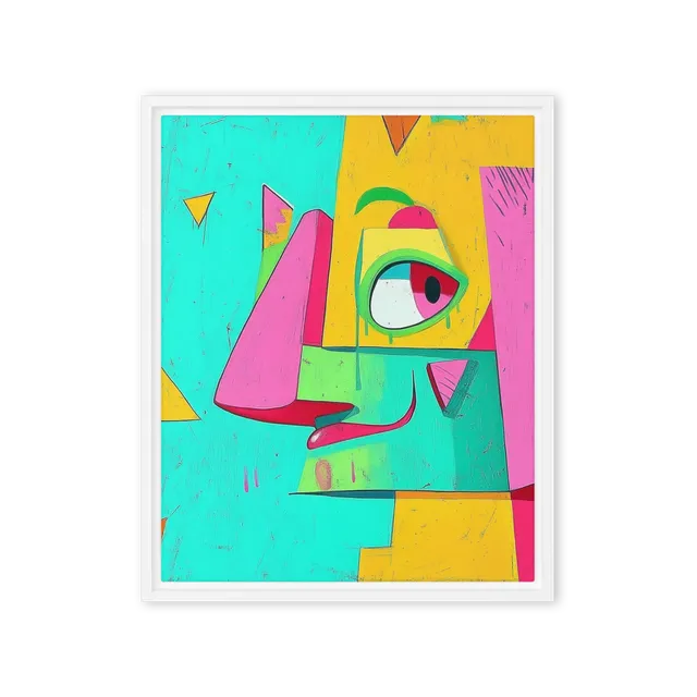 Cubist Portrait in Color Blocks | Art Print