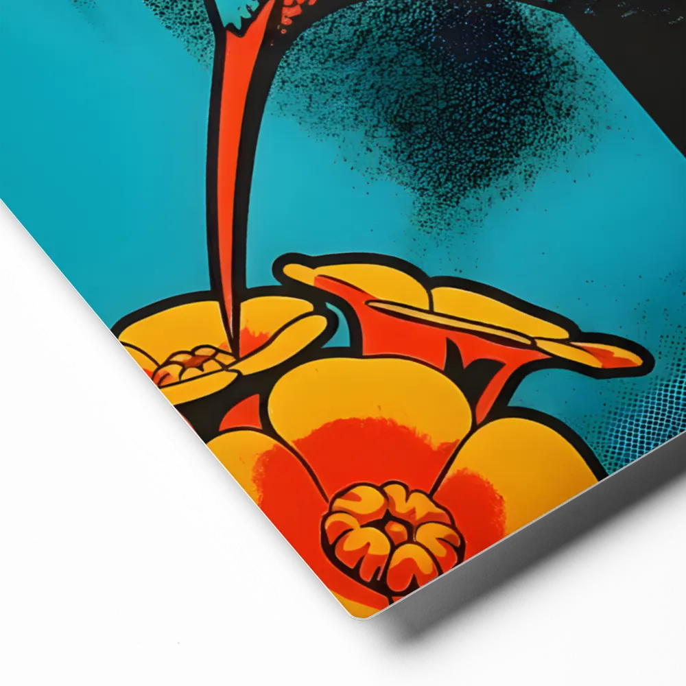 Cyan Hummingbird 
 Canvas | 8″x 8″