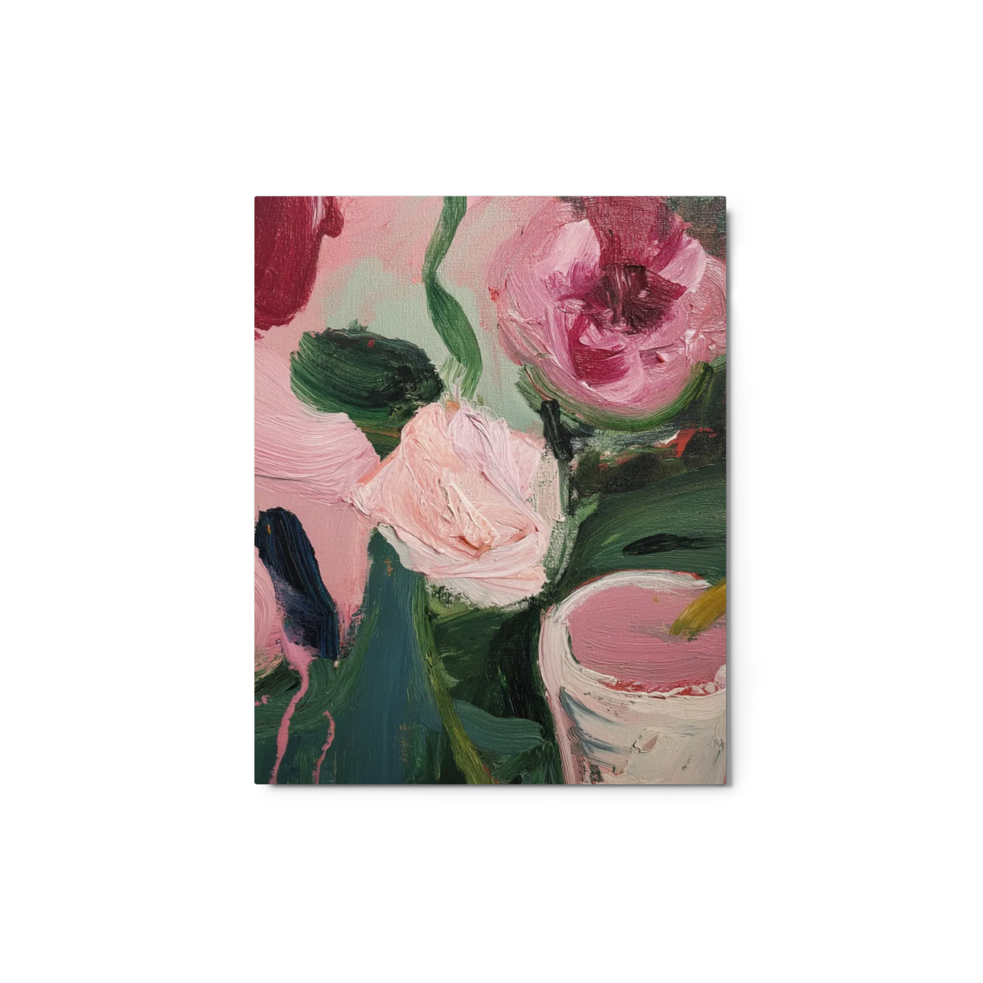 Peonies in Bloom 
 Poster with Red oak Frame | 12″x 12″
