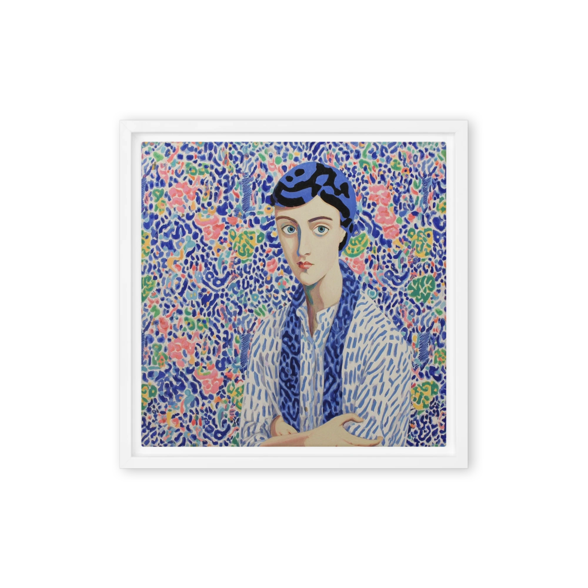 Woman in Blue Scarf | Art Print