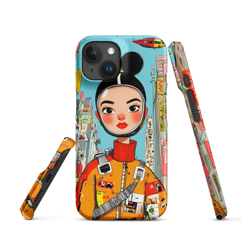 Female Character in Colorful Urban Scene | Phone Case