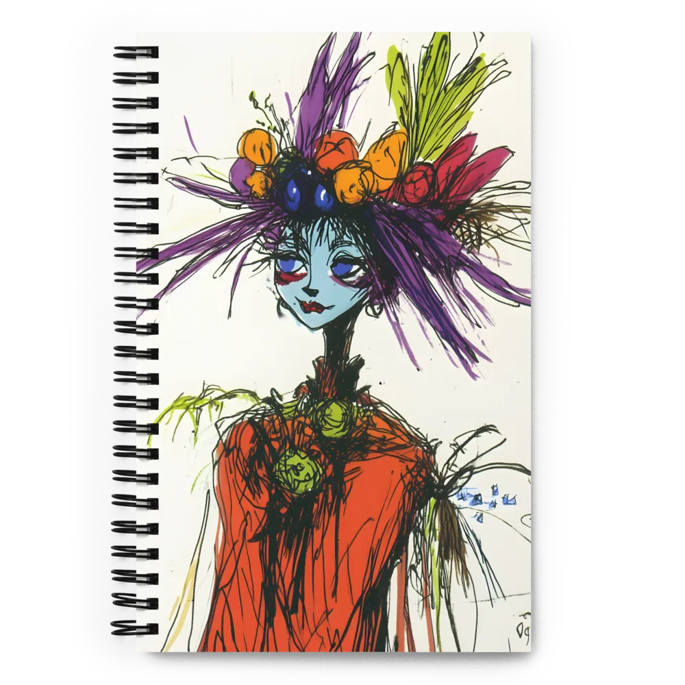 Whimsical Headdress Portrait 
 Spiral Notebook | 140 pages