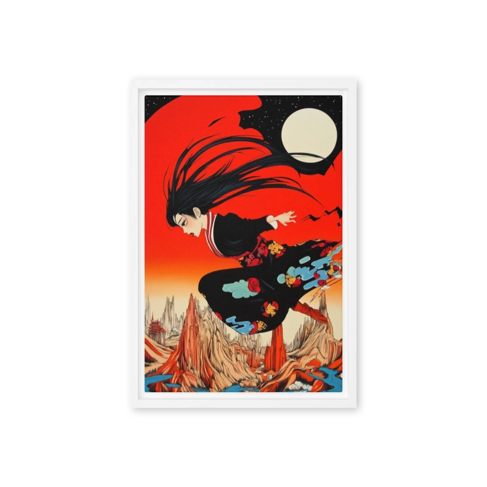 Surreal Female Figure in Red Landscape