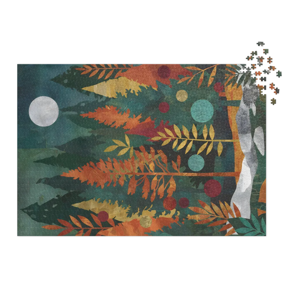 Moonlit Autumn Forest