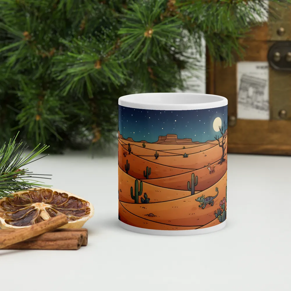 Moonlit Desert Foxes 
 Mug with Red inside | 15 oz