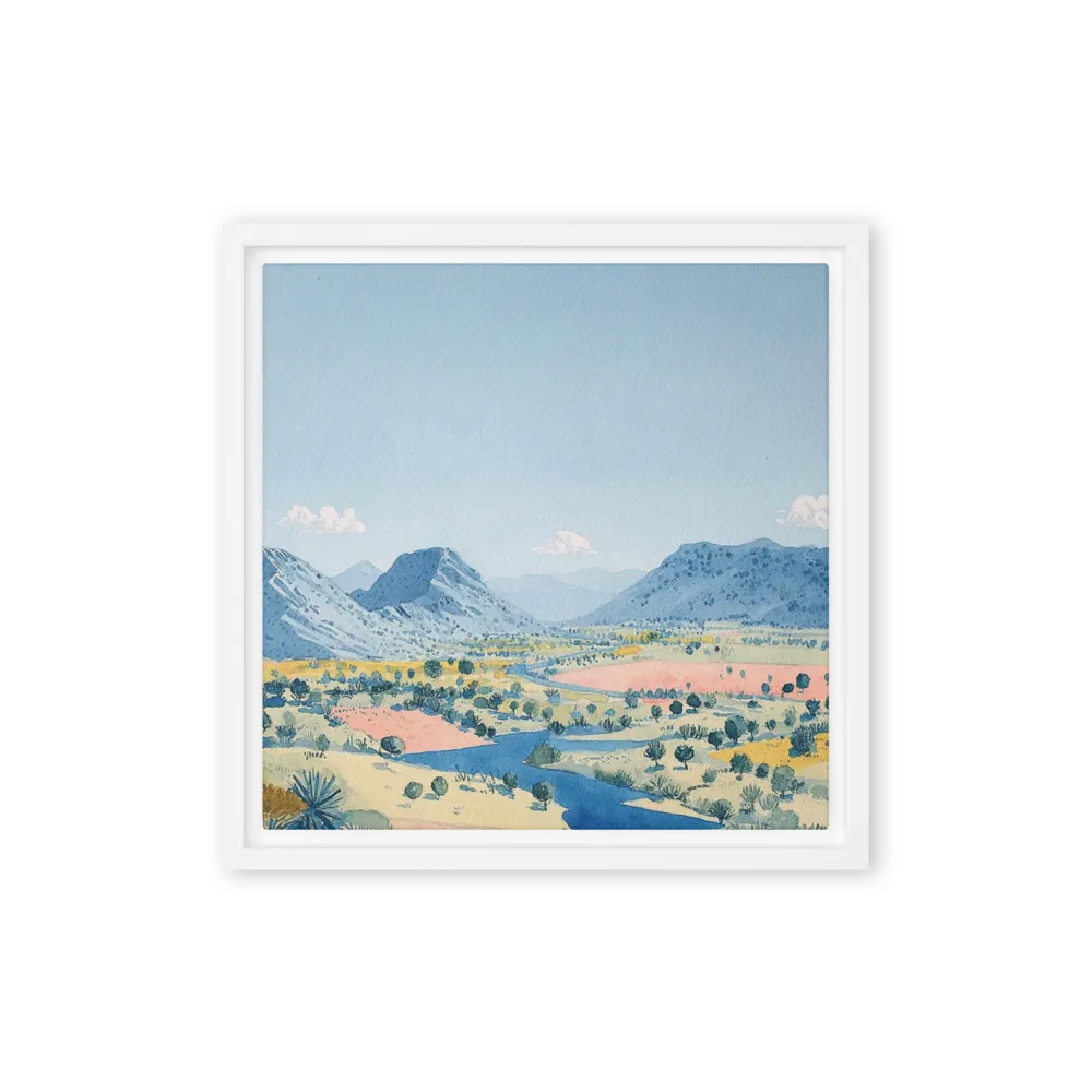 Serene Valley River 
 Poster with Black Frame | 14″x 14″