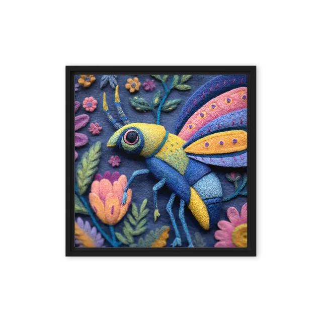 Whimsical Embroidered Insect | Art Print